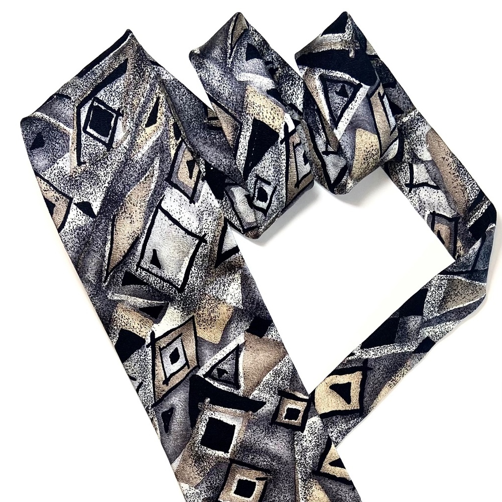 EMILIO PUCCI 100% Silk Geometric Abstract Mid Century Modern Tie Made in USA.